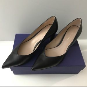 Stuart Weitzman Block Heel Leather Pumps